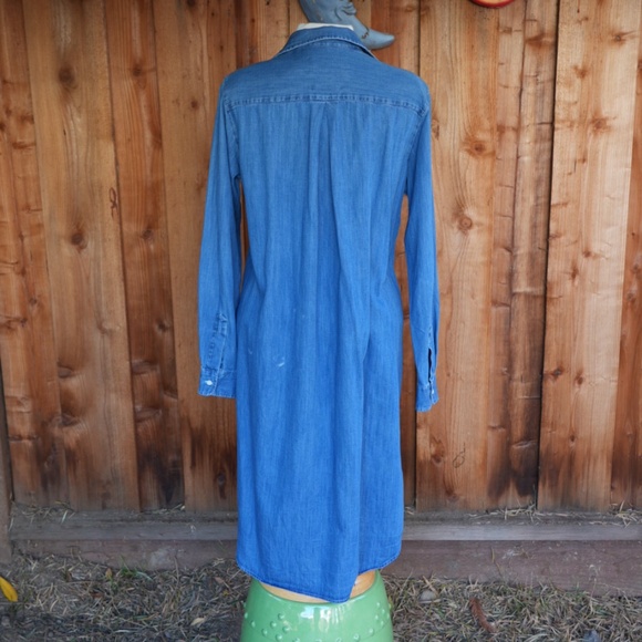 Grayson 100% Cotton Jean Denim Button Down Midi Shirt Dress Woman's Size M - Picture 10 of 17